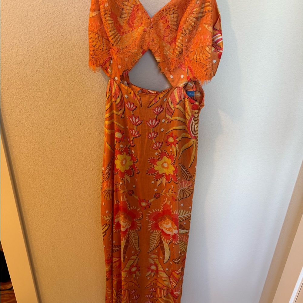 Farm Rio Orange Floral Dress - Picture 4 of 6